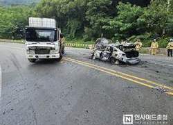 도로 달리던 승용차 폭발 후 화재…50대 운전자 숨져