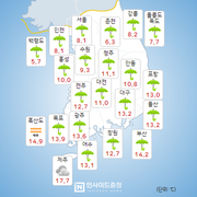 [날씨] 전국 비, 강원영동 중심 많은 비와 눈