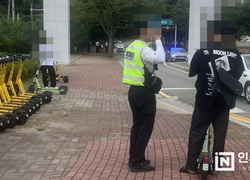 아산시, 공유 전동킥보드 불법 운행 집중단속