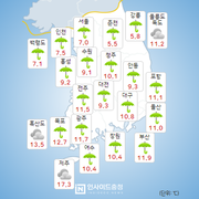 [날씨] 내일까지 전국 비, 강원산지 매우 많은 눈